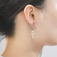 thumbnail image 2 of Egyptian Ankh Cross Pendant Earrings Stainless Steel Dangle Hoop Earrings Key of Life Amulet Classic Cross Jewelry for Women Men, 2 of 10