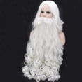 thumbnail image 3 of Pelucas navideñas de Papá Noel con cabello largo y rizado blanco Pelucas con barba de Papá Noel de estilo europeo y americano, 3 of 5