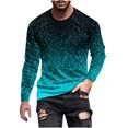 thumbnail image 2 of Qepwsc Mens Casual Shirts Crewneck Long Sleeve Sweatshirt Fashion Gradient Pullover Work Tops Basic Tees Shirts Trendy Winter Fall Outfits Clothes 2025 Loose Fits Outerwear, 2 of 5