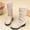 Beige, variant on Mooqilaa Big Girls Riding Boots, Knee High Chunky Block Heel Back Zipper Fashion Fall Winter Shoes Brown Size 1 Big Kids
