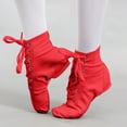 thumbnail image 2 of Xfvqtps Ballet Shoes for Girls High Top Soft Sole Non Slip Lace up Canvas Dance Shoes for Jazz Gymnastics Performance Red, 2 of 7
