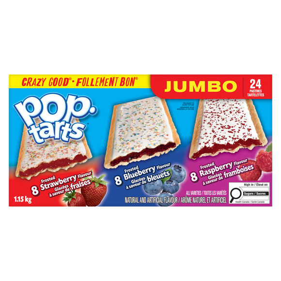 Kellogg's Pop Tarts Jumbo Variety Pack, 24 Tarts, 1.15kg