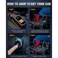 thumbnail image 6 of REHOTTOP 5000A Jump Starter with Air Compressor 160PSI, Battery Jumper Starter Portable for Car (10L Gas/8.0L Diesel), 12V Jump Starter Battery Pack with LCD Display & LED Light, 6 of 9