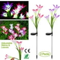 thumbnail image 3 of Solarek 2 Pack Solar Garden Lights with Lily Flowers Waterproof Changing Solar Lights Outdoor for Garden Patio Yard Pathway Decoration, 3 of 10