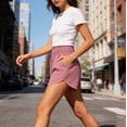 thumbnail image 4 of Edvintorg Skorts for Woman Plus Size Fashion Plaid Elastic Waisted Casual Loose Fit Beach Vacation Shorts with Pockets Summer Loungwear Red XXL, 4 of 9