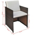 thumbnail image 3 of vidaXL Garden Chairs 2 pcs with Cushions and Pillows Poly Rattan Brown, 3 of 3