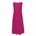 thumbnail image 7 of CALAFEBILA Dresses for Women Sleeveless Solid Color Sun Dresses for Women Casual Crew Neck Mini Knee Length Beach Tank Dresses, 7 of 7
