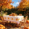 thumbnail image 5 of Elainilye Pumpkin Party Tablecloth Fall Bow-Ties Theme, Thanksgiving Decorative Table Cover for Holiday Dinner, Family Gathering., 5 of 6