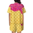 thumbnail image 6 of Fotbe Red Ice Cream Print Pajama Set for Women 2 Piece Loungewear Short Sleeve Tops and Shorts Set Soft Sleepwear-Medium, 6 of 7