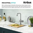 thumbnail image 5 of KRAUS Urbix Industrial Single Handle Kitchen Bar Faucet in Spot-Free Stainless Steel, 5 of 13