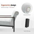 thumbnail image 4 of MCombo Set of 2 Modern Accent Chairs, Chenille Upholstered Armchair, Ergonomics Lounge Chair for Living Room HQ417(Silver White), 4 of 9