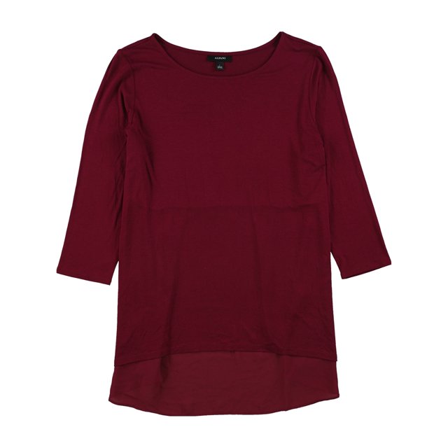 Alfani Womens Mixed Media Basic T-Shirt alfberry XL
