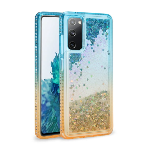 Samsung Galaxy S Fe 5g Phone Case Slim Kickstand Liquid Glitter Dual Colors Stylish For Samsung Galaxy S Fe 5g Phone Case Blue Orange Walmart Com Walmart Com
