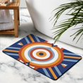 thumbnail image 3 of Retro Sun Non-Slip Bath Mat for a Funky Bathroom Upgrade - Half Circle Boho Rug in Vibrant Rainbow Colors, Soft Water Absorbent Fiber for Comfort, Cute Addition to Any Shower Room, 20x32 inch, 3 of 5