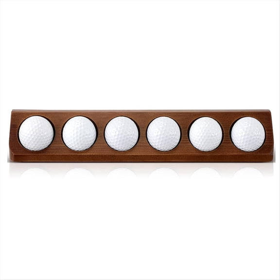 Wooden Golf Ball Display Case 6 Standard Size Wall Mount Stand Holder