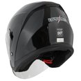 thumbnail image 6 of 1STORM MOTORCYCLE OPEN FACE HELMET SCOOTER CLASSICAL KNIGHT BIKE DUAL LENS/SUN VISOR HJK526 Glossy Black, 6 of 7