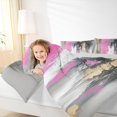 thumbnail image 5 of Manfei Vibrant Abstract Brushstroke Full Size Bedding Sets, Pink Black Gold Ombre Full Size Bed in a Bag, Gray Reversible 7pcs, 5 of 6
