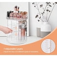 thumbnail image 3 of Makeup Organizer, 360 Degree Rotating Cosmetic Storage Organizer, 7-Layer Adjustable Makeup Display Case, Fits Jewelry Makeup Brushes and Lipsticks, Clear Acrylic, 3 of 7