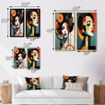 thumbnail image 4 of Designart "Geometric Art Deco Portrait of Grace I" Fashion Woman Framed Wall Art Set Of 2 - Glam Red Gallery Wall Frame Set For Home Decor, 4 of 6