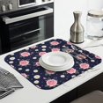 thumbnail image 3 of Pioneer Flower Floral Print Pattern Kitchen Dish Drying Mat 1 Pack, Ultra Absorbent Microfiber Drainer Mat, 16"x18", 3 of 6