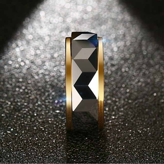Man Steel Fashion Ring Personalized Decoration Rings Jewellery Portable Gift Dressing Decorative Accessory Festival Party US Size 8