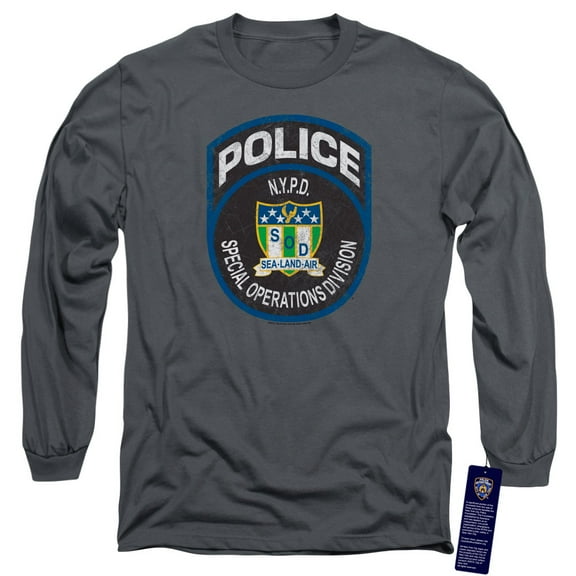 New York City Special Ops Long Sleeve Adult 18/1 T-Shirt Charcoal