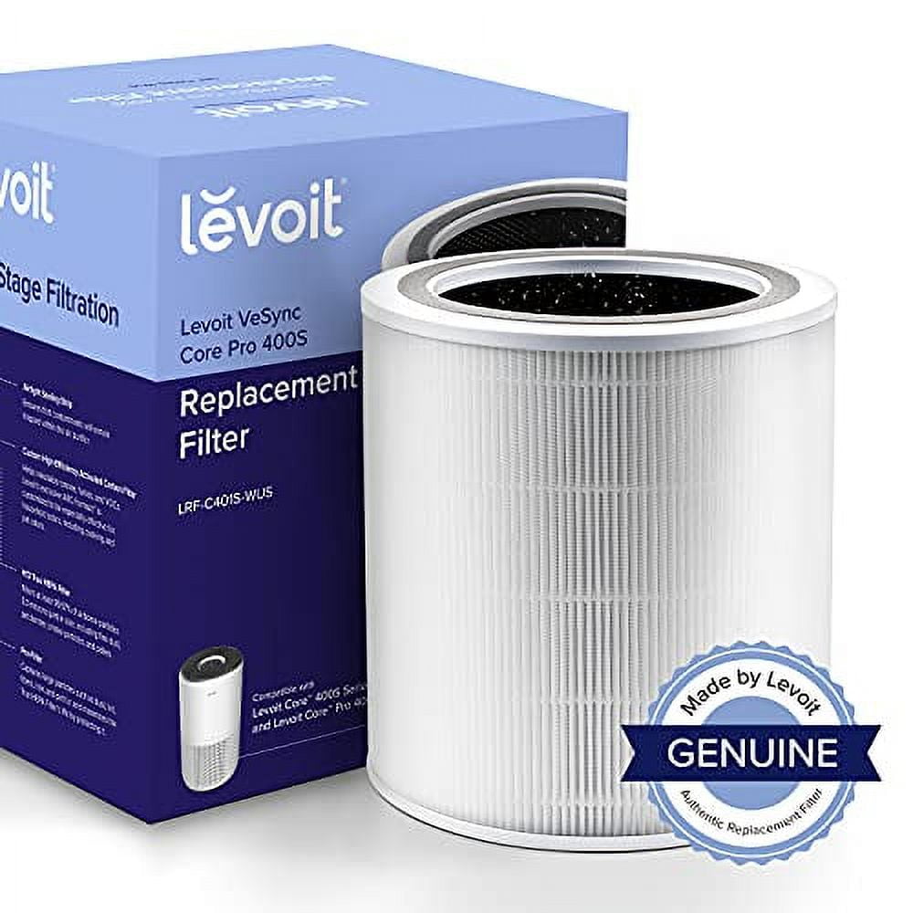 LEVOIT Core 400S Air Purifier Toxin Absorber Replacement Filter, 3-in-1  True HEPA, High-Efficiency Activated Carbon, Core400S-RF-TX (LRF-C401-GUS),  1 Pack, Green price in UAE,  UAE