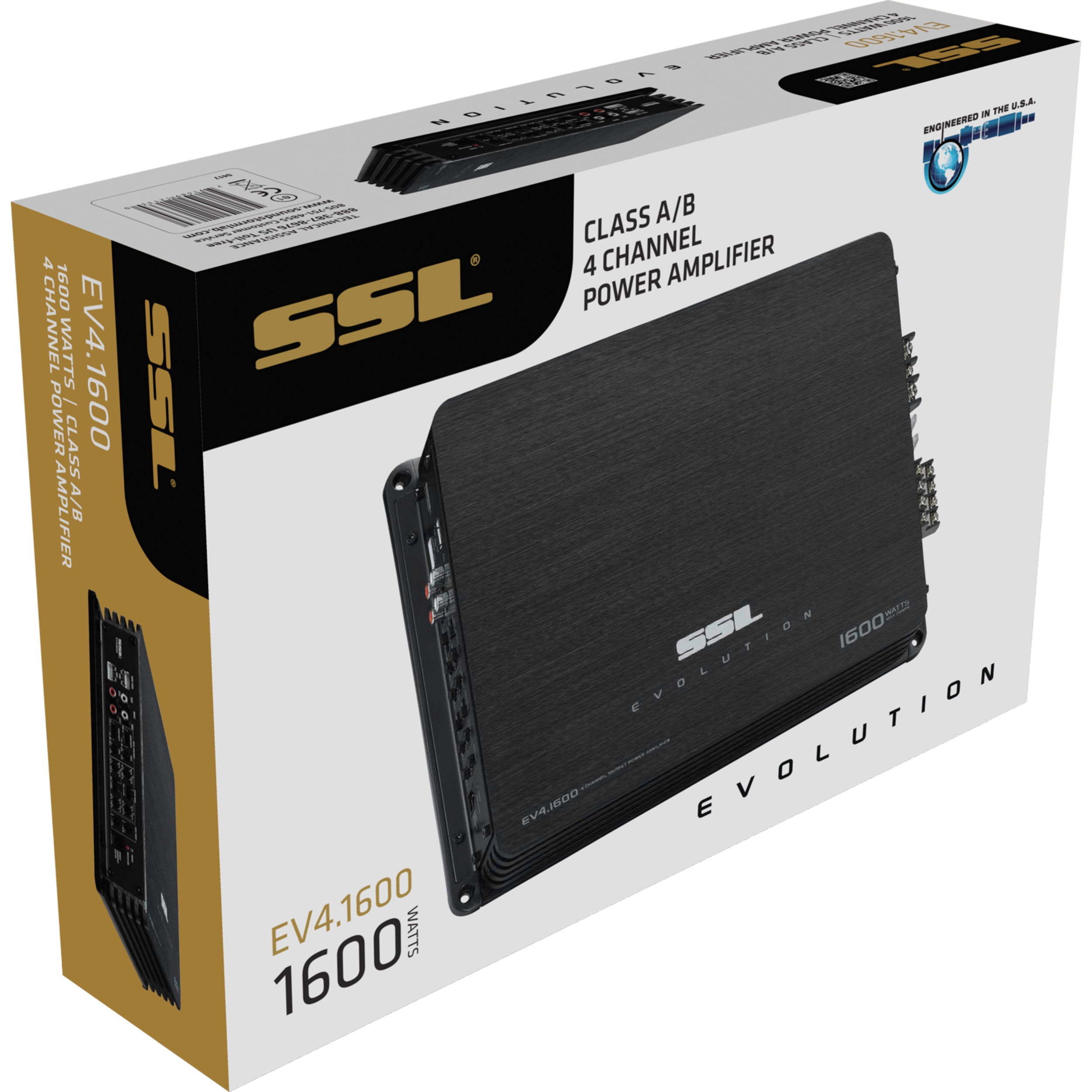Sound Storm Laboratories EV4.1600 4 Channel 1600 Watt Car Amplifier, Bridgeable