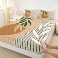 thumbnail image 3 of Homewish Tree Leaves 4pcs Bed Sheets for Boys Girls,Minimalist Geometric Stripes Lines King Sheets,Retro Vintage Aesthetic Super Cozy Sheet Set,Super Cozy Room Decor, 3 of 7