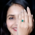thumbnail image 6 of Rosec Jewels Certified Lab Grown Emerald Cut Emerald Engagement Ring with Halo - Statement Ring - AAAA Quality - with Jewelry Box, 18K Yellow Gold, US 8.50, 6 of 8