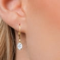 thumbnail image 3 of Gem Stone King 14K Yellow Gold White Moissanite Earrings for Women | 1.80 Cttw | Gemstone Birthstone | Oval 7X5MM, 3 of 7