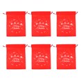 thumbnail image 1 of 6pcs Christmas Drawstring Gift Bags Candy Storage Pouch Christmas DIY Craft, 1 of 9