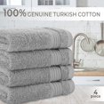 thumbnail image 4 of Toallitas turcas Cotton Paradise, 100% algodón, para baño, 4 piezas, suaves y absorbentes, pequeñas, toallitas para el cuerpo, paños de color gris claro, 4 of 6