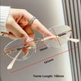 thumbnail image 3 of 2 Pairs of Women Rimless Anti-blue Light Reading Glasses 4.00 Ladies Ultralight Cat Eye Bling Half Glitter Readers +4.00 Strength, 3 of 9