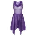 thumbnail image 4 of Aiihoo Women's Modern Lyrical Dance Dress See-Through Contemporary Dancing Dress Ballet Gymnastics Leotard Purple XXL, 4 of 7