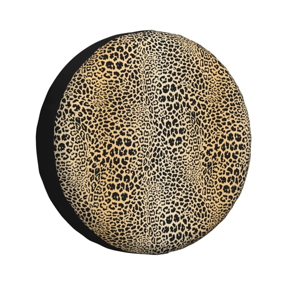 Rv Spare Tire Cover 14 inch - Realistic leopard print beige Tire Covers for Trailers, Adjustable Camper Spare Tire Cover