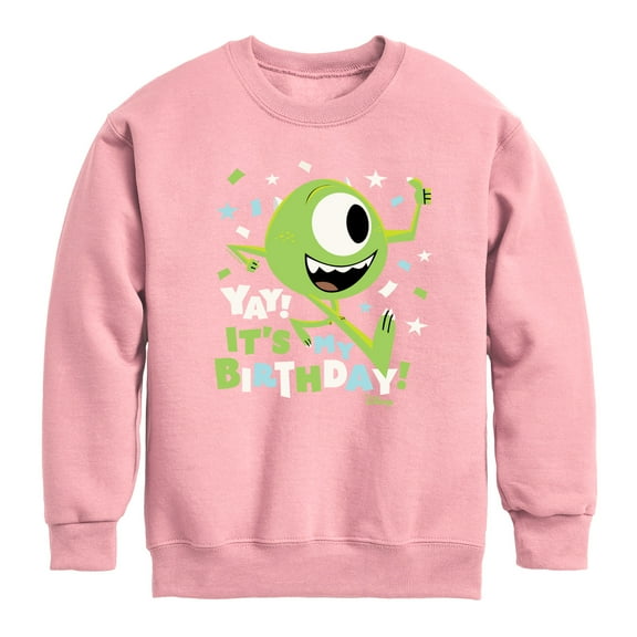 Disney Monsters Inc - Mike Yay It's My Birthday - Toddler & Youth Crewneck Fleece Sweatshirt