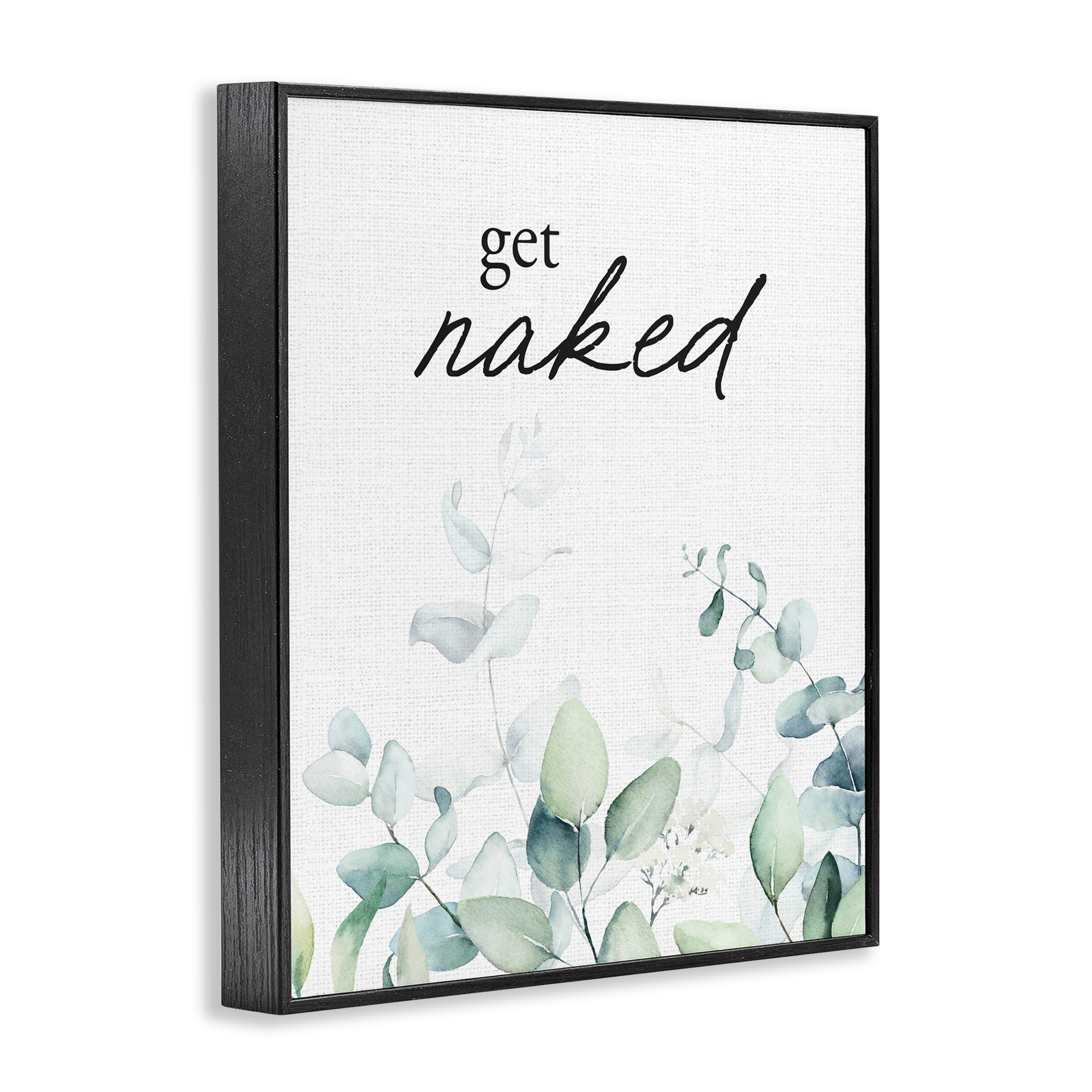 Get Naked Minimal Herbs Black Framed Giclee Art, design by Lettered and Lined