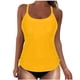 thumbnail image 1 of Traje de baño de moda para mujer, sin mangas, sólido, con push-up, acolchado, conjunto de blusa, traje de baño de poliéster para mujer, 1 of 7