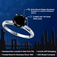 thumbnail image 2 of Gem Stone King 14K White Gold Black Diamond Solitaire Engagement Ring for Women | 2.20 Cttw | Round 8MM | Gemstone April Birthstone | Size 9, 2 of 6
