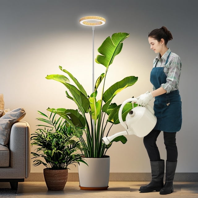 Grow Lights for Indoor Plants Full Spectrum Plant Lights for Indoor Growing with withTimer Color Modes Brightness Height Adjustable Wood Grain Plant Growing Lamp