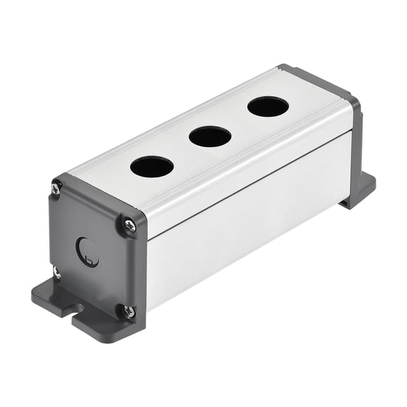 3 Holes 16mm Aluminum Switch Button Station Boxes with a PG7 Cable Gland and Mounting Base