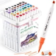 thumbnail image 1 of Juego de rotuladores Ohuhu Brush Markers a base de alcohol, 48 colores, 1 of 9
