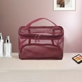 thumbnail image 5 of Bolsas Únicas 1 Pc Bolsa de Maquillaje de Gran Capacidad con Cierre para Vacaciones y Viajes de Negocios Tela de Malla roja, 5 of 5
