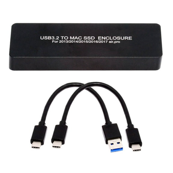 Xiwai USB3.2 Type-C USB-C to 16 12Pin Mobile Box HDD Enclosure for MAC Air Pro 2013 2014 2015 2016 SSD Portable Case
