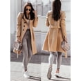 thumbnail image 6 of Women's Coat Woolen Coat Solid Color Strap Mid-length Woolen Coat Fashionable, 6 of 6