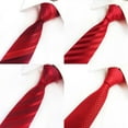 thumbnail image 2 of Red Striped Ties For Men Casual Jacquared Neckties For Men Classic Striped Neck Tie For Wedding Party, 2 of 4
