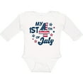 thumbnail image 3 of Inktastic My 1st 4th of July with Striped Stars Boys or Girls Long Sleeve Baby Bodysuit, 3 of 5