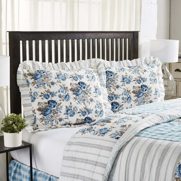 VHC Brands Annie Blue Floral Standard Sham 21x28