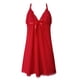 thumbnail image 2 of Lencería Sexy Gibobby Ropa de dormir Chemise Satin Slip Silk Negligee Nightie para mujer Rojo M, 2 of 5